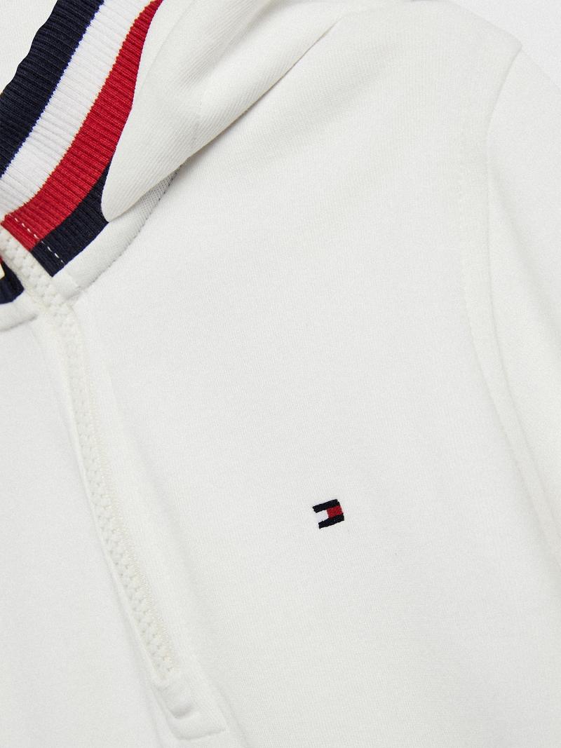 Fiú Tommy Hilfiger Half-Zip Hoodies Fehér | HU 2105CTV